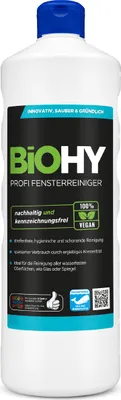 Zdjęcie produktu dla ! BiOHY profesjonalny płyn do mycia szyb, koncentrat organiczny, 1l BY01008001