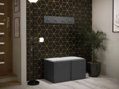 Obrázek produktu pro Nábytek do chodby s čalouněnými panely 42x42 SELAND 7 - grafit / šedý