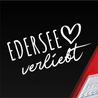 Produktbild von Auto Aufkleber Edersee verliebt Herz See Sea Liebe Car 19x9 cm Weiss Matt Sticker Heckscheibenaufkleber