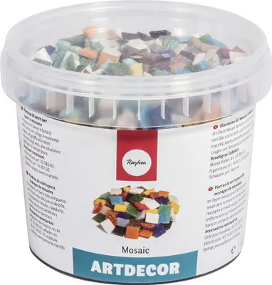 Produktbild von Artdeco Glasstein-Mosaikmix, 1 x 1 cm, ca. 1500 Stück, Dose 1 kg, frostbeständig Bunter-Mix