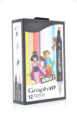 Produktbild von Graph 'it 12 Stück Marker, Alkohol Doppelspitze Characters Colors