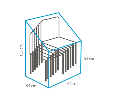Produktbild von Schutzhülle für Stapelstühle 66 x 95 x 133 / 93 cm