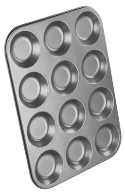 Produktbild von Chef Aid Muffinblech 12er – Antihaft Backform Kohlenstoffstahl für Muffins & Cupc