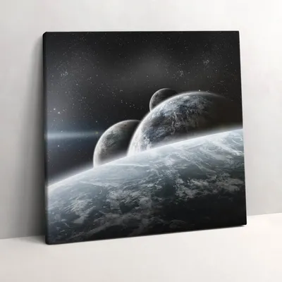 Produktbild von Space and planets – Leinwandbild Wandbild – 60x60 cm – Leinwandbilder – Wandbilder – Schlafzimmer – Flur