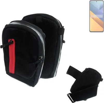 Produktbild von K-S-Trade Outdoor Gürteltasche Holster Umhängetasche kompatibel mit POCO M6 4G schwarz Handy Tasche Case travelbag Schutz Hülle Handy Hülle