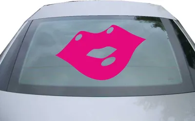 Produktbild von Indigos UG - Aufkleber Heckscheibe & Motorklappe DE2402 - pink - 600x366 mm - Kussmund - Auto Scheiben Fenster Heckklappe Tuning Racing JDM - Die cut