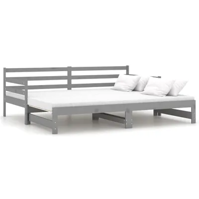 Zdjęcie produktu dla VidaXL 806957, sofa rozkładana, Szary, Drewno sosnowe, 2030 mm, 980 mm, 690 mm