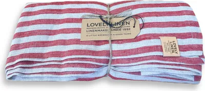 Produktbild von Lovely Linen Linen Misty Tischdecke Leinen edge real red 145x300cm (1 Stück)