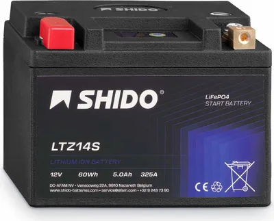 Produktbild von Shido Lithium Motorradbatterie LiFePO4 LTZ14S 12V