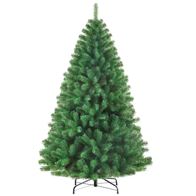 Produktbild von Vankel Künstlicher Weihnachtsbaum 180cm, Tannenbaum Christbaum aus PVC, 900 Spitzen, inkl. Lichterkette, Metallständer, Grün