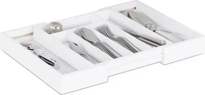 Immagine prodotto di Portaposate estraibile in bambù bianco