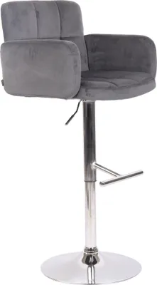 Produktbild von Barhocker HLO-CP326 Samt chrom dunkelgrau