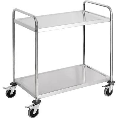 Produktbild von Edelstahl Servierwagen, mit zwei Borden, 845 x 525 x 940 mm (BxTxH)