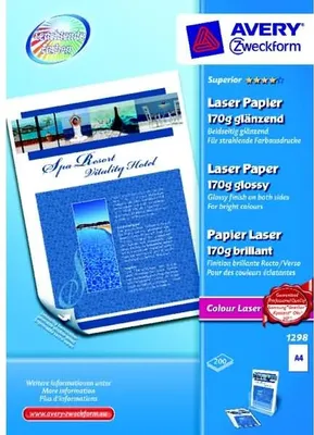 Produktbild von Farblaserpapier Superior A4 beidseitig beschichtet glänzend 170 g/qm 200 Blatt Packung mit 7 Stück