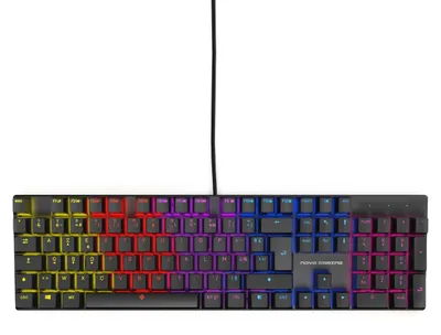 Image de Clavier de jeu mécanique, filaire, USB, avec rétroéclairage RGB, 104 touches