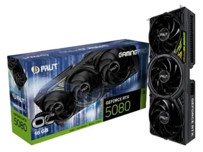 Zdjęcie produktu dla Palit GeForce RTX 5080 GamingPro OC, GeForce RTX 5080, 16 GB, GDDR7, 256 bit, 7680 x 4320 px, PCI Express 5.0