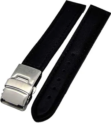 Produktbild von Uhrenarmband Glattleder Faltschließe 26mm schwarz Ton in Ton
