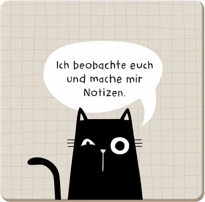 Produktbild von Getränkeuntersetzer, Zubehör für Gläser, Getränke, Tassen, Glasuntersetzer, abwischbar, Korkuntersetzer Katze beobachte