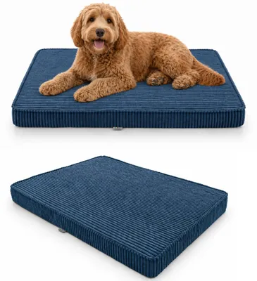Produktbild von Hundebett Hundekissen Hundematte Cord Dunkelblau 90X60X8 Cm
