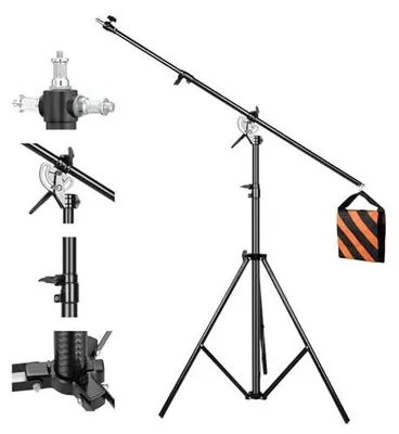 Zdjęcie produktu dla Statyw oświetleniowy 400 cm wysięgnik 190 worek piaskowy fotograficzny