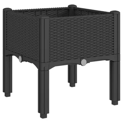 Obrázok produktu pre Záhradný kvetináč s nohami čierny 40x40x42 cm PP