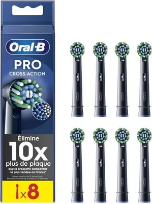 Obrázek produktu pro Elektrické hlavice zubních kartáčků, Oral-B Cross Action Pro, balení po 8 kusech, černé