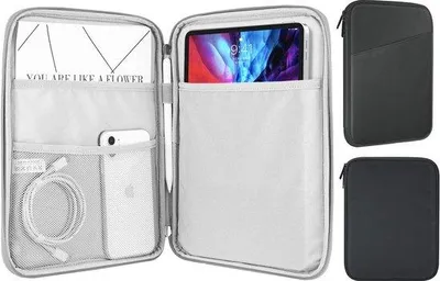 Immagine prodotto di Custodia per tablet da 9-11 pollici - Custodia portatile e protettiva - Grigio scuro