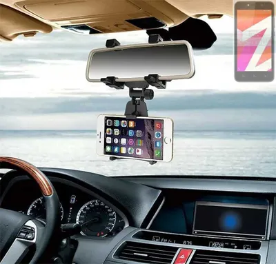 Produktbild von K-S-Trade Smartphone Halterung kompatibel mit Lava Z1s Rückspiegel Halterung schwarz Auto Halterung KFZ Halter