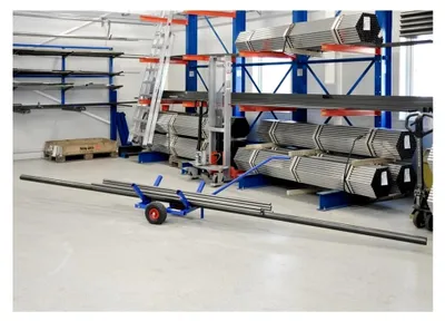 Produktbild von Langgutwagen 1.600 x 600 x 750 mm, Tragfähigkeit: 200 kg - blau
