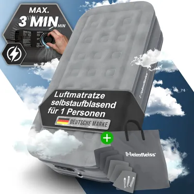 Produktbild von Heimfleiss Luftmatratze selbstaufblasend 100x200 cm Grau-Anthrazit – Camping & Reise