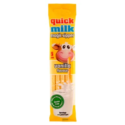 Produktbild von QUICK MILK - Vanilla - Trinkhalme mit Vanillegeschmack - 30 g