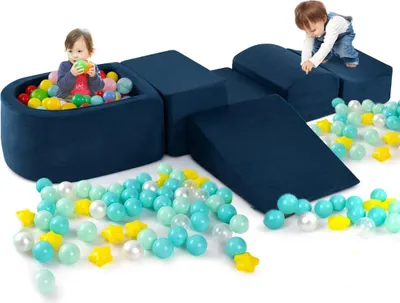 Produktbild von 5-teiliges Kletterblock-Set aus Schaumstoff mit Bällebad