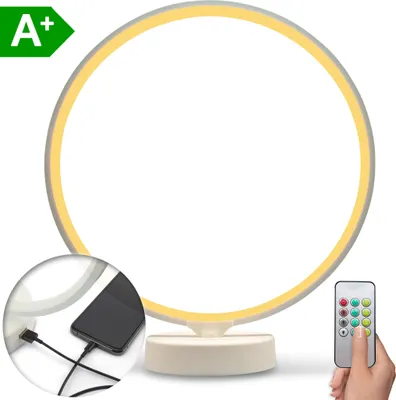 Produktbild von LIROMA® Tageslichtlampe - e Aufbewahrungshülle - ⌀ 32 - 10.000 LUX - USB-Anschluss - 3 Farben - Schreibtischlampe - Lichttherapie