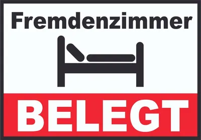 Produktbild von Fremdenzimmer BELEGT Schild Zimmer BELEGT Hotel Pension Motel A1 Rückseite selbstklebend
