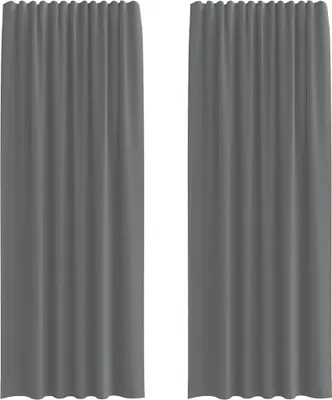 Produktbild von Voile Vorhänge mit Schlaufen 2 Stk. Dunkelgrau 140x260 cm