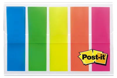 Produktbild von Post-it Index Haftstreifen, 100 Markierstreifen, Sortierte Farben