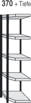 Produktbild von Magazin-Regal Stora 100 Eck-Regalfeld BxTxH 77x40x190cm schwarz/lichtgrau