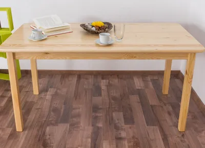 Produktbild von Esstisch Holz massiv 001 (eckig) - Abmessung 75 x 150 x 75 cm (H x B x T)