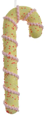 Produktbild von Clayre & Eef Weihnachtsanhänger Zuckerstange 10x3x26 cm Gelb Kunststoff