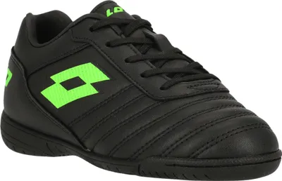 Produktbild von Lotto Fußballschuh Milano 700 mit speziell konzipierter Sohle für Hallenfußball 1NI - All Black/Spring Green 35
