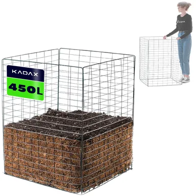 Produktbild von KADAX Metall Komposter 450 Liter, 70x70x90 cm, Gartenkomposter aus Metallgitter, Kompostbehälter, Kompostgitter, Metallkomposter, Kompost Behälter