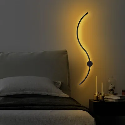 Image de Applique murale Lampe en métal noir - 90 x 17 x 10 cm - LED SMD 14W 3000K - IP20