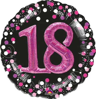 Produktbild von Pink 18th Birthday Folienballon 91cm