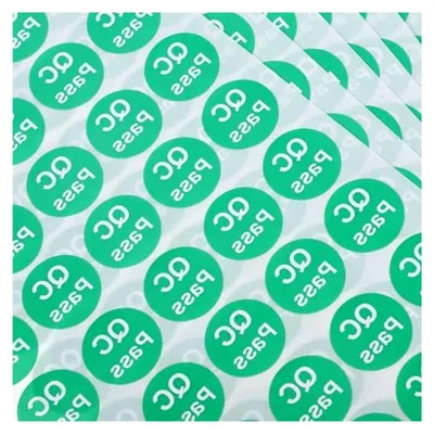 Produktbild von Stück Qualitätskontrolle Runde Klebeetiketten aus Papier 20mm Selbstklebende Prüfplaketten für Lagerverwaltung Vielseitiges Rundes Design