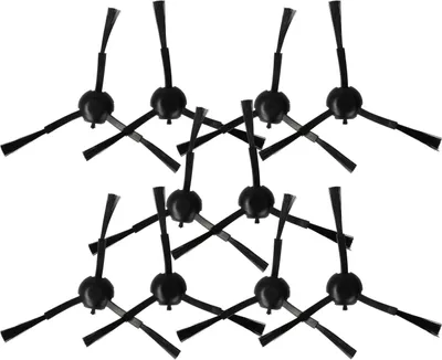 Produktbild von vhbw 10x Seitenbürste kompatibel mit Mova E30 Ultra Saugroboter - Reinigungsbürsten Set, schwarz, 3-armig
