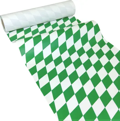 Produktbild von 50m x 0,40m JUNOPAX® Papier Tischläufer Raute grün-weiß