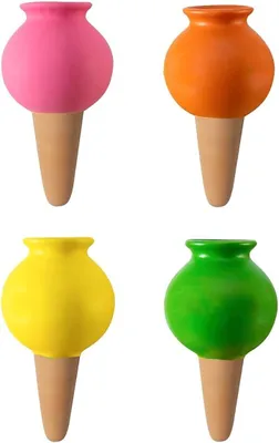 Image de Lot de 4 piquets en terre cuite pour l'arrosage automatique des plantes