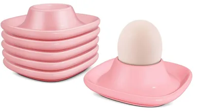 Eierbecher-Set 6er, Keramik, stapelbar, rosa
