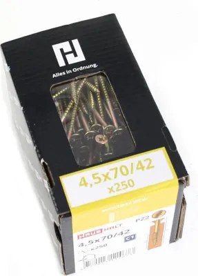 Produktbild von 250x Holzschrauben Schrauben 4,5 x 70 mm Spanplattenschrauben Kreuzschlitz PZ2