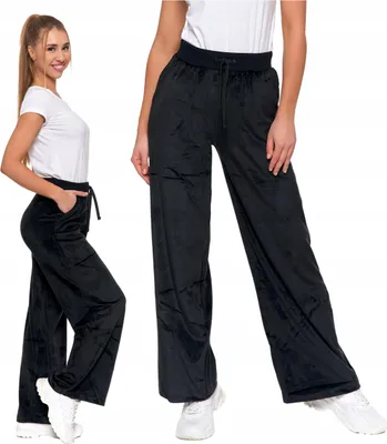 Produktbild von Damenhose Aus Samt Mit Weitem Bein, Hohe Taille, Taschen, Moraj 3Xl